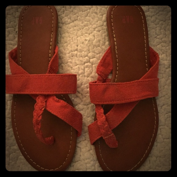 coral orange sandals